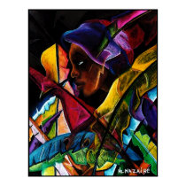 Haitienne en Vitraux IV - entoilage de pastel posters