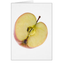 Half a red apple greeting card