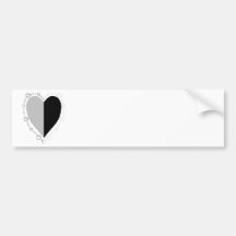 Half and Half Heart Bumper Sticker