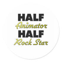 Half Animator Half Rock Star Round Sticker