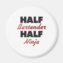 Half Bartender Half Ninja Refrigerator Magnets