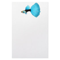 Half Black Blue Fancy Guppy Stationery by tpccards Half Black Blue Fancy Guppy Stationery