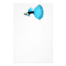 Half Black Blue Fancy Guppy Stationery