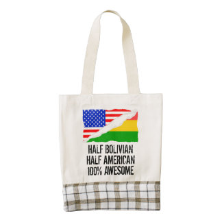 Half Bolivian Half American Awesome Zazzle HEART Tote Bag