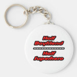 Half Boyfriend Half Superhero Keychain