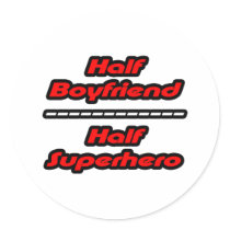 Half Boyfriend Half Superhero stickers