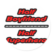 Half Boyfriend Half Superhero stickers