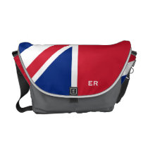 Half British Flag Coal Gray ER Monogram Messenger Courier Bag at  Zazzle