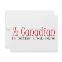 Half Canadian invitations by EthnoShirts Half Canadian invitations