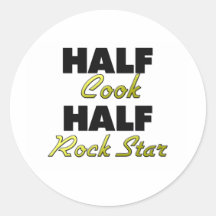 Half Cook Half Rock Star Round Sticker