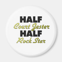 Half Court Jester Half Rock Star Refrigerator Magnets
