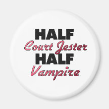 Half Court Jester Half Vampire Fridge Magnets