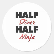 Half Diver Half Ninja Round Stickers