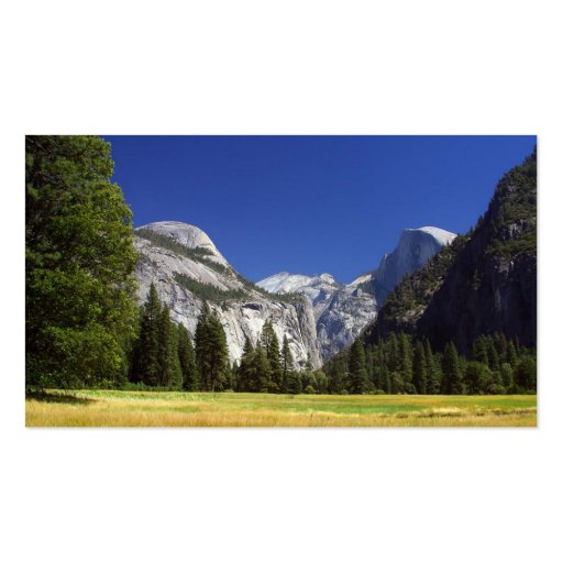 Half Dome In Yosemite National Park Business Card Template (back side)