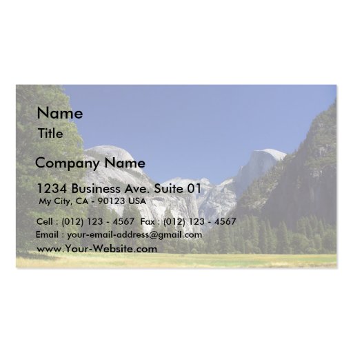 Half Dome In Yosemite National Park Business Card Template