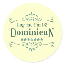 Half Dominican Round Stickers