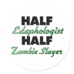 Half Economist Half Zombie Slayer Round Stickers