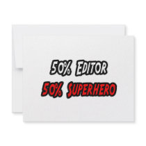 Half Editor Half Superhero Personalized Invitations