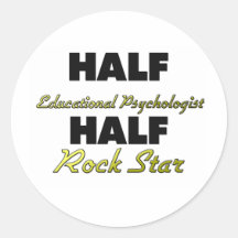 Half Educational Psychologist Half Rock Star Stickers