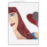 Half Face with 2 Tone Heart Greeting Card