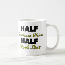 Half Freelance Writer Half Rock Star Coffee Mugs