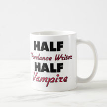 Half Freelance Writer Half Vampire Coffee Mug