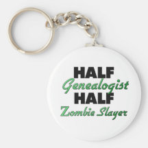 Half Genealogist Half Zombie Slayer Key Chain