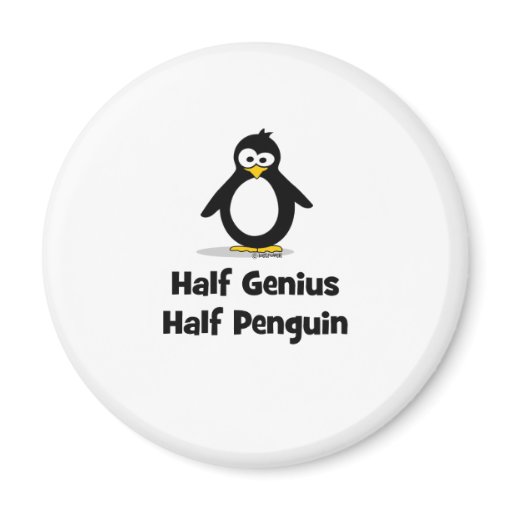 Half Genius Half Penguin Magnets | Zazzle