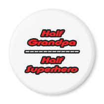 Half Grandpa Half Superhero magnets by Proud_Grandpa_Shirts Half Grandpa Half Superhero magnets