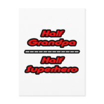 Half Grandpa Half Superhero postcards
