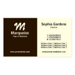 Half & Half - Dark Brown (Cream Card) Business Card Template