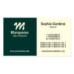 Half & Half - Dark Green (Cream Card) Business Card