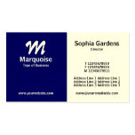 Half & Half - Deep Navy Blue (Cream Card) Business Card Template