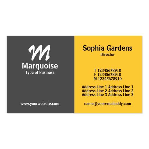 Half & Half - Gray and Amber Business Card