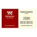 Half & Half - Maroon (Cream Card) Business Cards