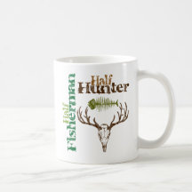 Half Hunter Half Fisherman Coffee Mugs