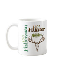 Half Hunter Half Fisherman Coffee Mugs