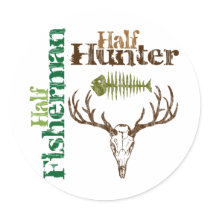 Half Hunter Half Fisherman Stickers