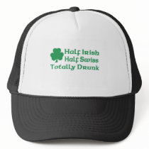 Half Irish Half Swiss Totally Drunk Hats