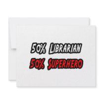 Half Librarian Half Superhero invitations