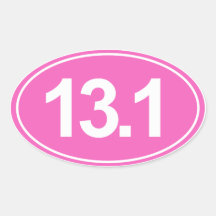 Half Marathon 13.1 Miles Oval Sticker (Pink)