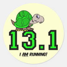 Half marathon round sticker