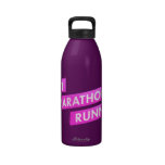 Half Marathon Runner Pink Ribbon Cancer Awareness Drinking Bottle