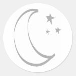 Half Moon with Stylized Stars Sticker
