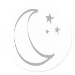 Half Moon with Stylized Stars Sticker