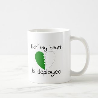 Half My Heart Is Deployed (Green) mug