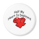 Half My Heart Is Deployed (Heart) Magnet