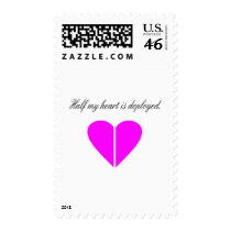 Half My Heart Is Deployed Pink Stamps
