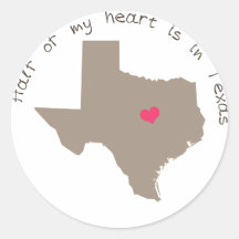 Half My Heart is in Texas Stickers