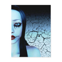 Half Of Me Goth Art Postcard by darkdreams Half Of Me Goth Art Postcard